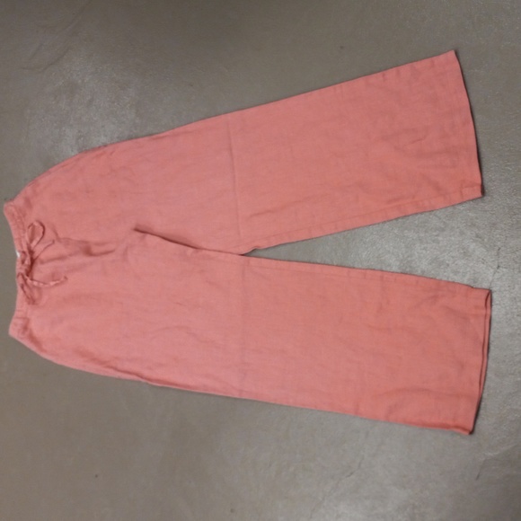 **VINTAGE** Units Pink 100%LINEN Pants With Pockets - Picture 1 of 13